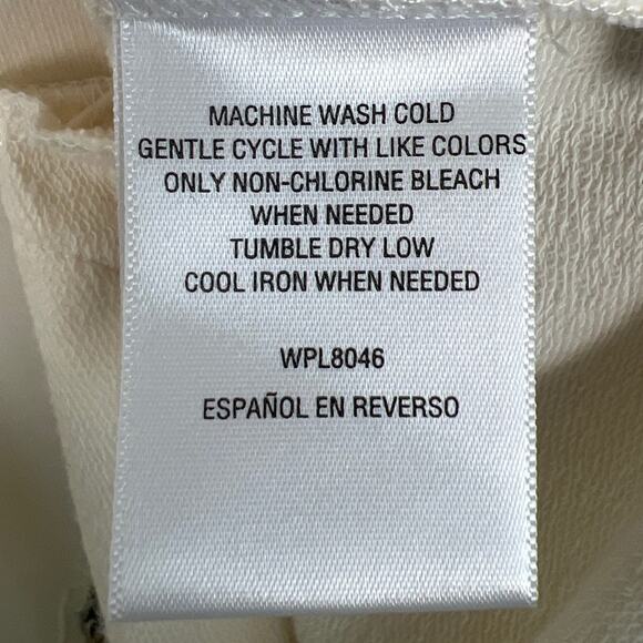 Karen Scott Ivory Pullover Jersey Knit Sweatshirt  Zip Pockets Size L NWT - Picture 7 of 7